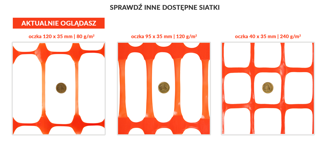 Pomarańczowa siatka plastikowa - porównanie oczek | agencja-amk.pl Pomarańczowa siatka plastikowa - porównanie oczek