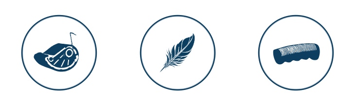 Ikony szczęk, piórka i rękojeści