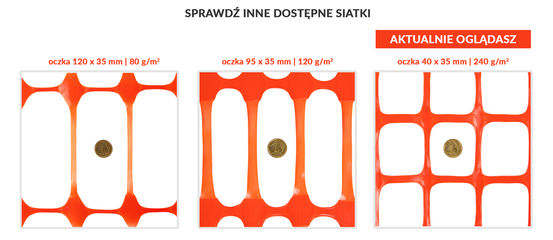 Sprawdź pozostałe dostępne siatki plastikowe, wygrodzeniowe | agencja-amk.pl Porównanie oczek siatek plastikowych ogrodzeniowych