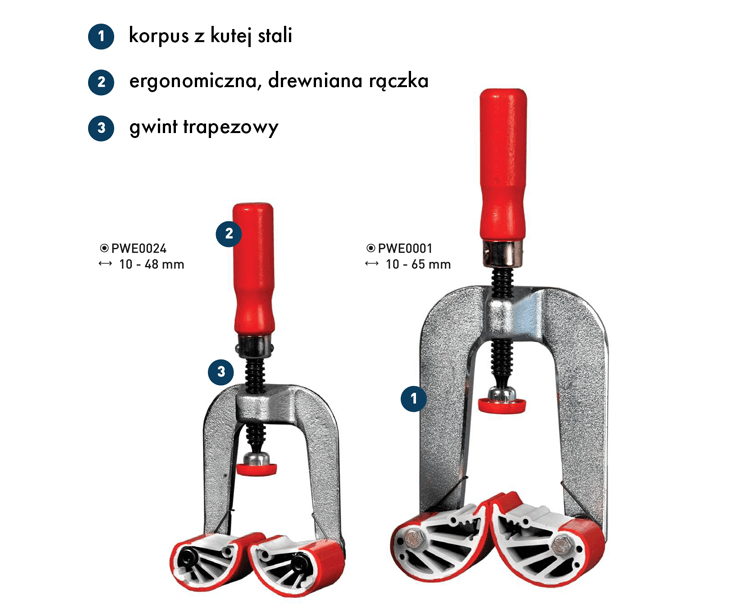 Stalowe ściski stolarskie (uciosowe i krawędziowe) 10-48/65 mm UNI | agencja-amk.pl Stalowe ściski stolarskie (uciosowe i krawędziowe) 10-48/65 mm UNI