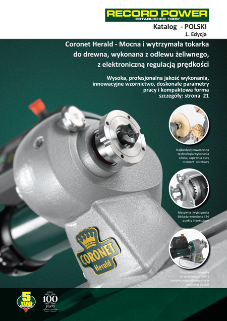 Pobierz katalog maszyn stolarskich Record Power - 1. edycja Okładka katalogu maszyn stolarskich Record Power - 1. edycja