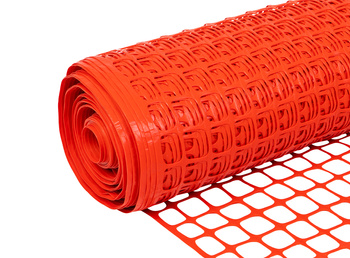 Siatka ogrodzeniowa, pomarańczowa PCV Strong szer. 100cm x 50m