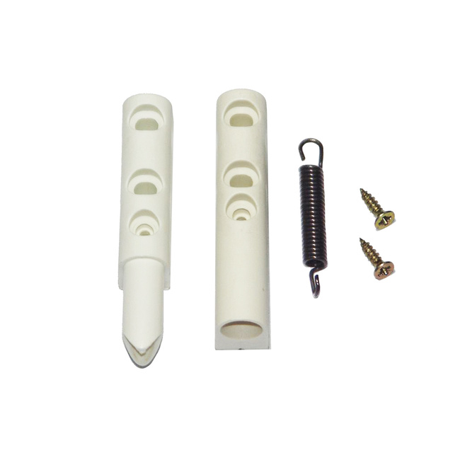 Zawias do moskitiery drzwiowej z PCV ze sprężyną (samozamykaczem)