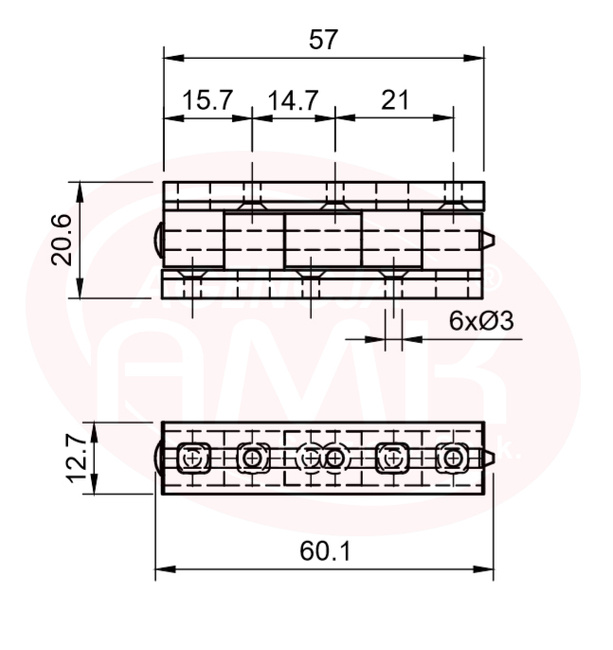Zawias do moskitiery drzwiowej z PCV duży