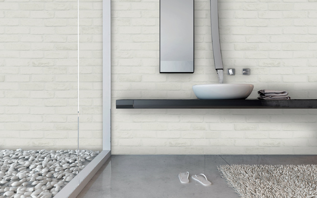 Folia biała cegła - kamień naturalny / mineral