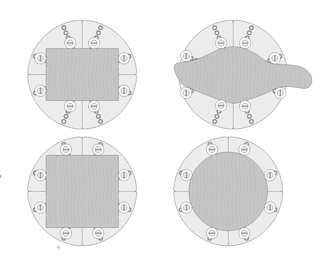 Szczęki tarczowe, demontowane Mini - do ⌀200 mm