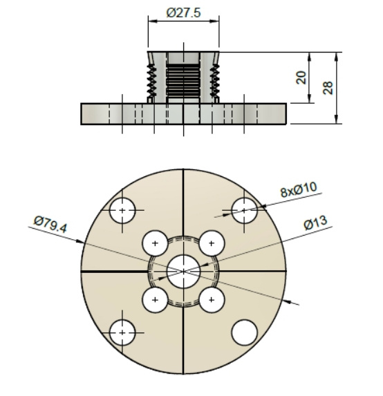 Szczęki tokarskie z otworem 13 mm