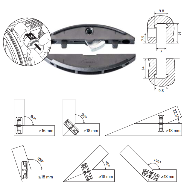 Złączka Clamex P-14 Lamello