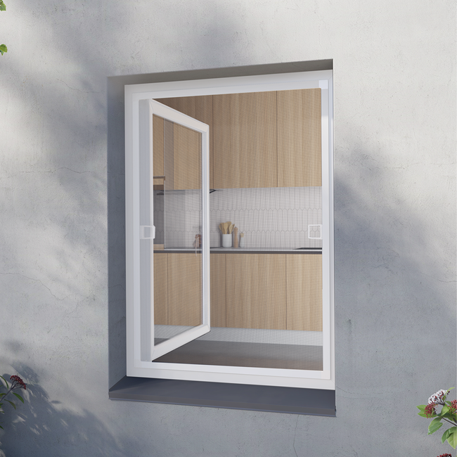 Moskitiera na okno ramowa biała 100x120 cm BASIC - zestaw