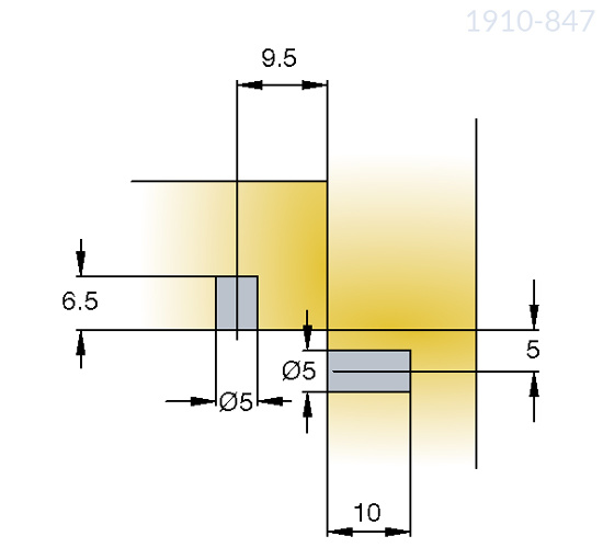 Podpórka do półki, stalowa z trzpieniem 5 mm