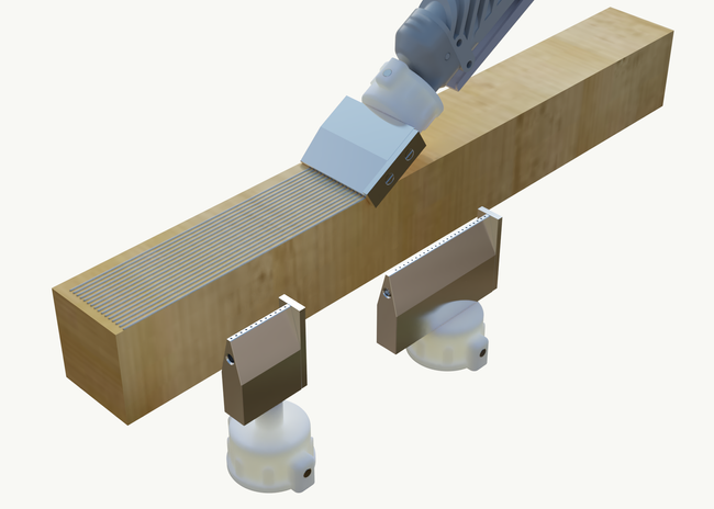 Dysza do wąskich płaszczyzn z bocznym ogranicznikiem, regulacja szerokości nakładania w zakresie 40-60 mm