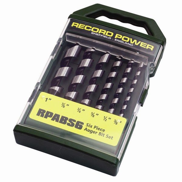 Wiertła spiralne, świder do drewna 3/8", 1/2", 5/8", 3/4", 7/8", 1", dł. 195 mm - 6 szt.