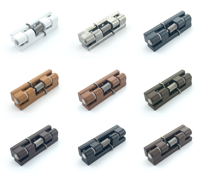 Zawias do moskitiery drzwiowy, aluminiowy ze sprężyną (samozamykaczem)