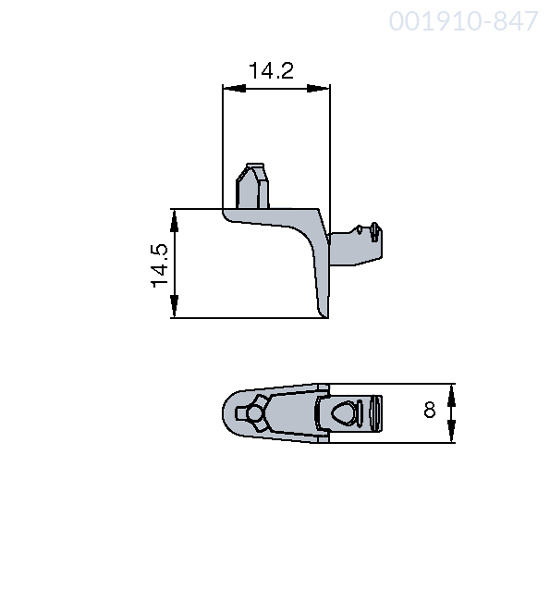 Podpórka do półki, stalowa z trzpieniem 5 mm