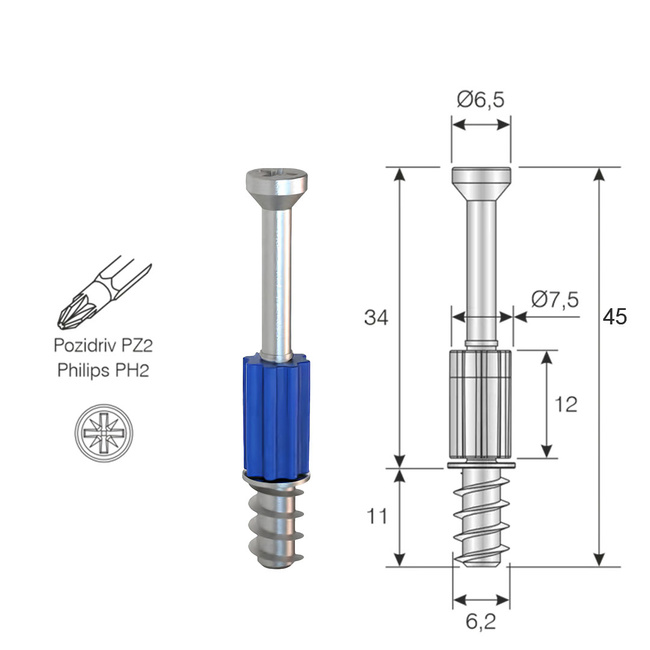 Śruby mimośrodowe Dufix ⌀8 x 24 mm
