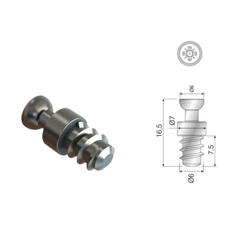 Trzpień ⌀6x7.5 mm Euro do złącza RAFFIX