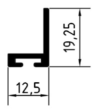 6 - Profil kątowy brązowy "L" dla uszczelki szczotkowej wym.19,25 x 12,5mm