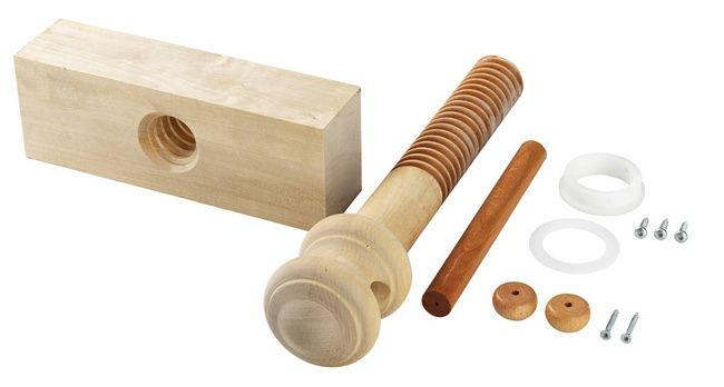 Gwintowana śruba drewniana i nagwintowany blok imadła do stołu stolarskiego WSV-15
