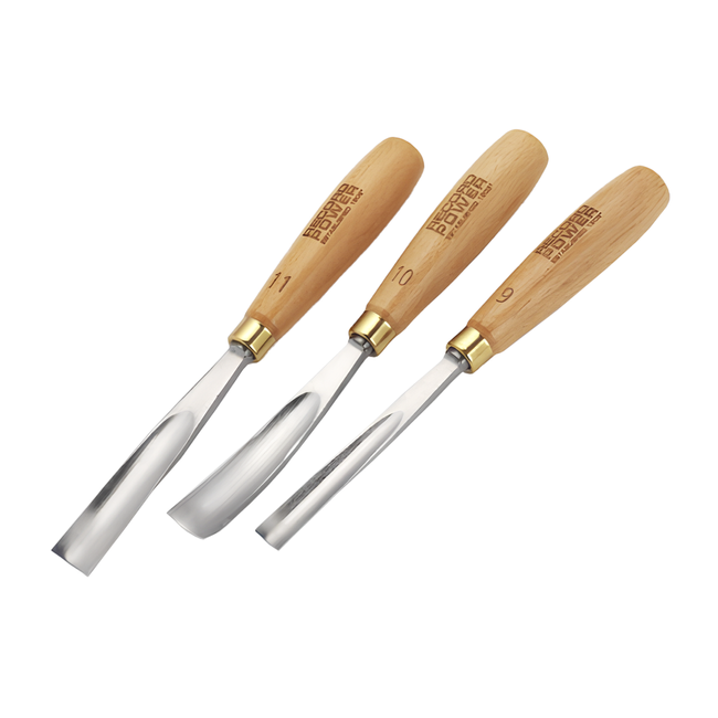 Dłuta rzeźbiarskie do drewna do rzeźbienia łyżek, gotowy zestaw 3 szt. Premium Record Power