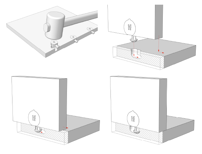 Złącze meblowe samozaciskowe Peanut® 1