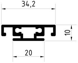 Profil stabilizujący 34,2 x 10 mm, surowy