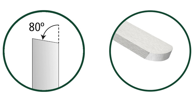 Dłuto tokarskie skrobak, płaskie zaokrąglone 19 mm (3/4"), trzonek 30.5 cm