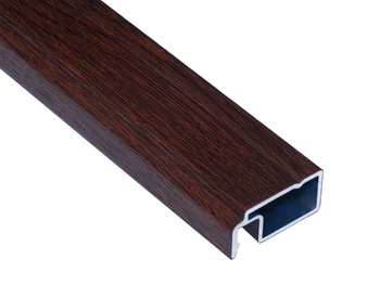 Profil aluminiowy do moskitiery A1 w okleinie orzech na kolorze brązowym RAL 8028 - 3m