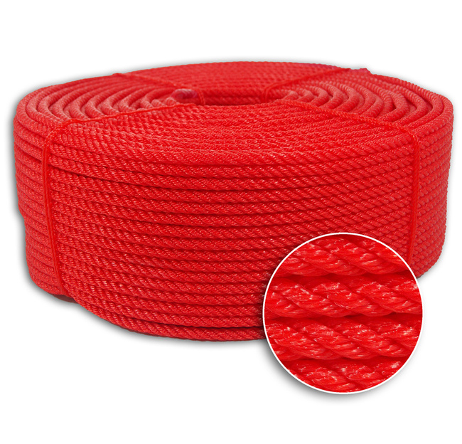 Lina polietylenowa kręcona ∅6mm czerwona