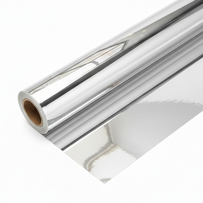 Folia lustro weneckie na okno, refleksyjna, srebrna S-15 szer. 1524 mm