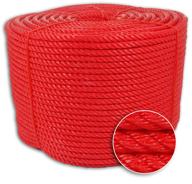 Lina polietylenowa kręcona ∅8mm czerwona