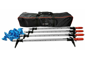 Komplet 4 ścisków do deski tarasowej z gniazdem na bit na uchwycie drewnianym SW13