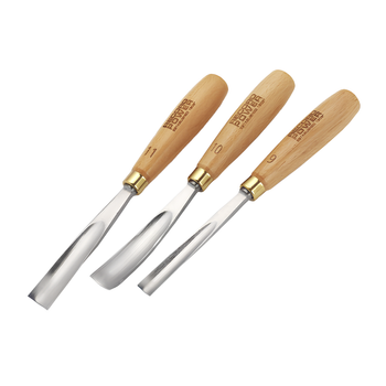 Dłuta rzeźbiarskie do drewna do rzeźbienia łyżek, gotowy zestaw 3 szt. Premium Record Power