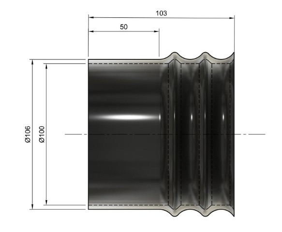Mankiet elastyczny nakręcany na wąż Ø100 mm (4")