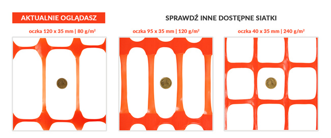 Plastikowa siatka ogrodzeniowa, budowlana szer. 100cm x 50m