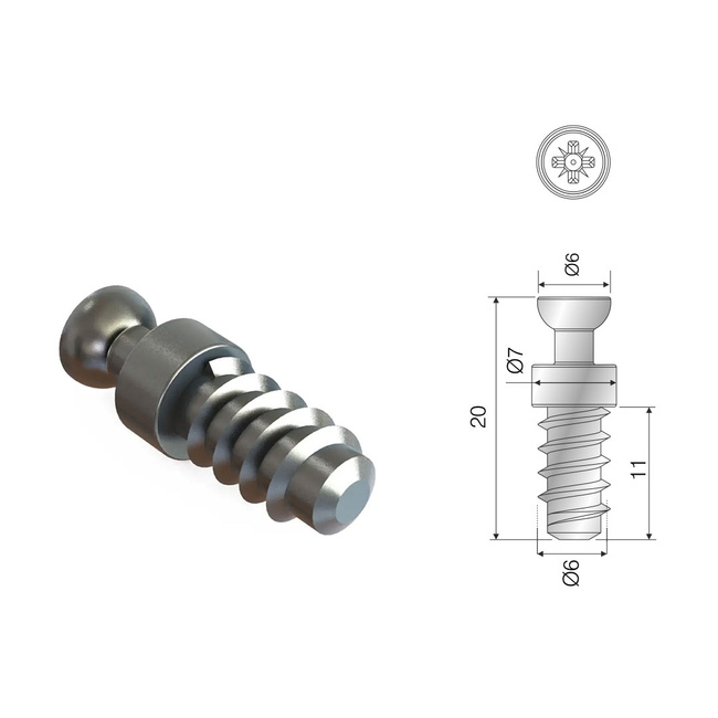 Złączka RAFFIX 20 Prolock do płyt od 18mm + trzpień Euro 6x11 mm