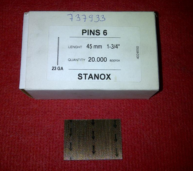 Sztyfty 0,65 x 45 mm brązowione (op. 20 000 szt.)