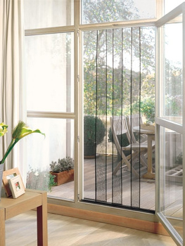 Moskitiera drzwiowa 4 pasy Premium | kotara szara 100x220cm