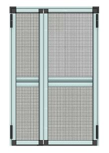 Moskitiera drzwiowa uchylna dwuskrzydłowa 200x240 cm brązowa RAL 8014
